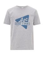 Matchesfashion.com A.p.c. - Logo Print Cotton Blend T Shirt - Mens - Grey