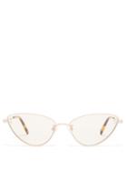 Matchesfashion.com Stella Mccartney - Cat Eye Metal Sunglasses - Womens - Beige