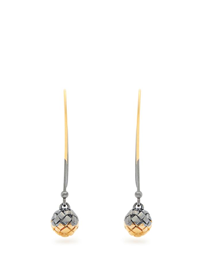 Bottega Veneta Intrecciato-engraved Long Earrings