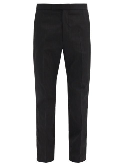 Matchesfashion.com Raf Simons - Zip-cuffs Slim-leg Twill Trousers - Mens - Black