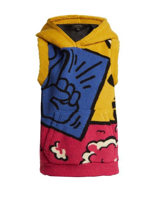 Matchesfashion.com Burberry - Printed Fleece Hooded Sweatshirt - Womens - Pink Multi