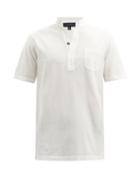 Matchesfashion.com Sease - Stand-collar Cotton-piqu Polo Shirt - Mens - White