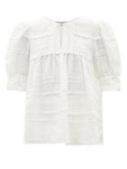 Ladies Rtw Lee Mathews - Camila Puff-sleeve Ramie Top - Womens - Cream