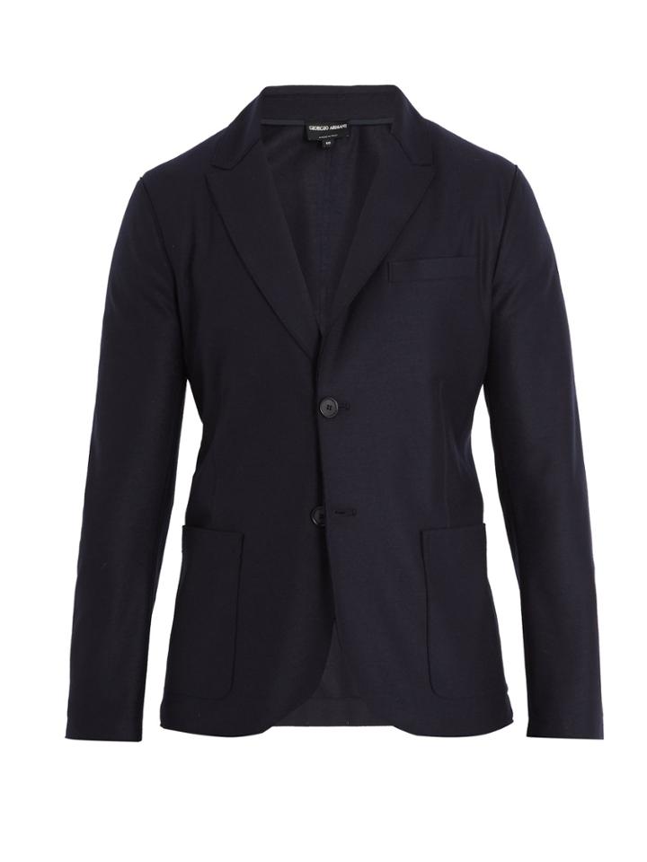 Giorgio Armani Single-breasted Wool-blend Blazer