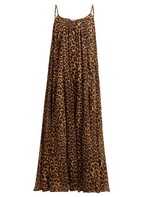 Matchesfashion.com Mes Demoiselles - Fetiche Leopard Print Cotton Maxi Dress - Womens - Leopard