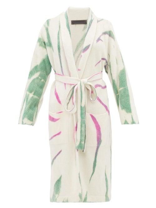 Matchesfashion.com The Elder Statesman - Cyclone Tie-dye Cashmere-blend Cardigan - Womens - Ivory Multi