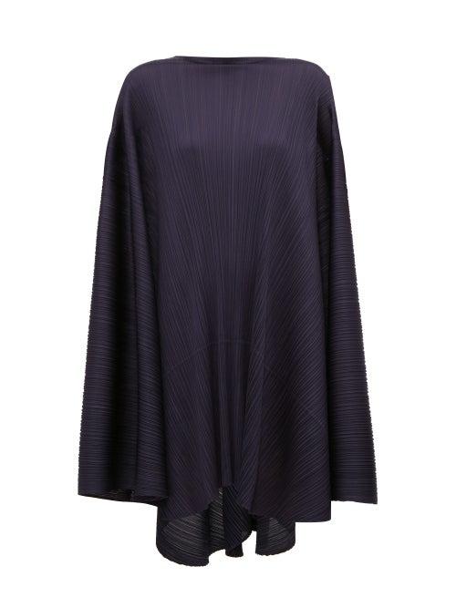 Matchesfashion.com Pleats Please Issey Miyake - Sleeveless Oversized Pleated Dress - Womens - Navy