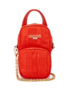 Matchesfashion.com Marine Serre - Logo-plaque Moir-leather Cross-body Bag - Womens - Red