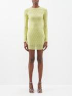 Stella Mccartney - Diamond-embellished Lace Mini Dress - Womens - Lime