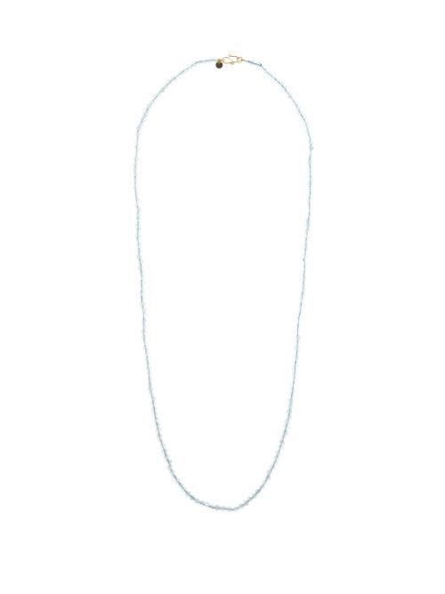 Matchesfashion.com Rosa De La Cruz - Moonstone & 18kt Gold Beaded Necklace - Womens - Light Blue