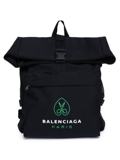 Balenciaga - Logo-print Canvas Backpack - Mens - Black Green