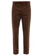 Frame - Relaxed-leg Cotton-twill Trousers - Mens - Dark Brown