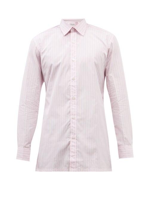 Charvet - Striped Cotton-twill Shirt - Mens - Pink Multi