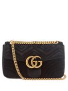 Matchesfashion.com Gucci - Gg Marmont Medium Quilted Velvet Shoulder Bag - Womens - Black