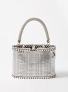 Rosantica - Holli Groovy Crystal-embellished Chainmail Clutch - Womens - Silver