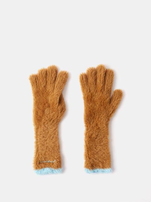 Jacquemus - Embroidered-logo Long Gloves - Mens - Brown
