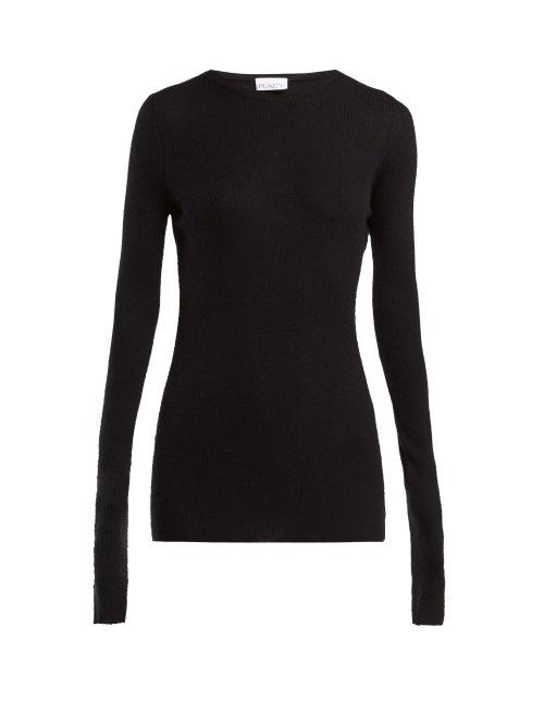 Matchesfashion.com Raey - Crew Neck Fine Rib Cashmere Sweater - Womens - Navy