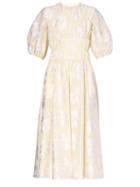 Matchesfashion.com Erdem - Theodosia Puff-sleeve Fil-coup Dress - Womens - Ivory