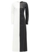 Matchesfashion.com Gabriela Hearst - Currie Cutout Leather Dress - Womens - Black White