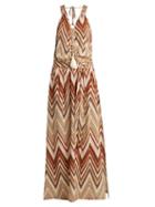 Matchesfashion.com Melissa Odabash - Jacquie Zigzag Print Maxi Dress - Womens - Brown Multi