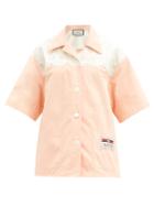Matchesfashion.com Gucci - Scalloped Cotton-poplin Shirt - Womens - Light Pink