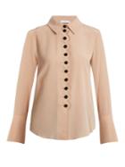Chloé Point-collar Scalloped-edged Silk Crepe Shirt