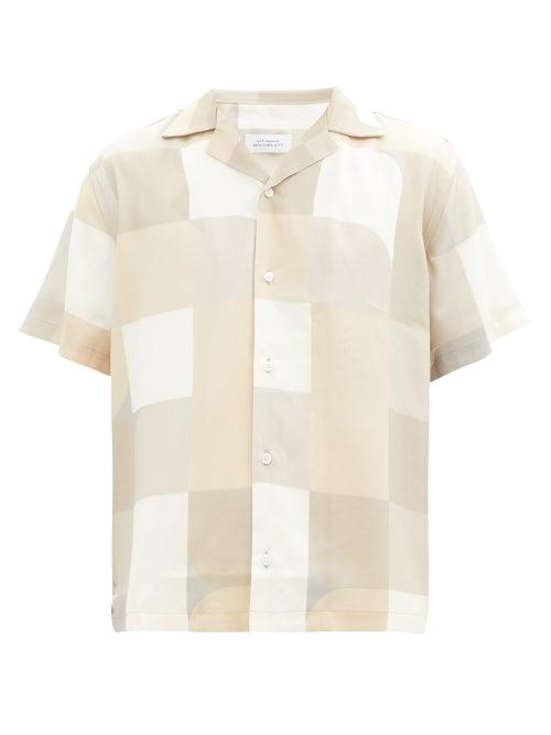 Matchesfashion.com Saturdays Nyc - Canty Geoblock-print Lyocell Shirt - Mens - Cream