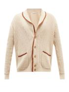 Giuliva Heritage - Clemente Eyelet-ribbed Cotton Cardigan - Mens - Cream