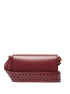Matchesfashion.com Stella Mccartney - Perforated Logo Mini Leather Shoulder Bag - Womens - Burgundy