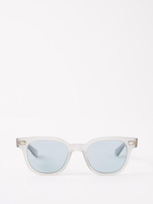 Garrett Leight - Canter 47 Square Frosted-acetate Sunglasses - Mens - Blue Crystal