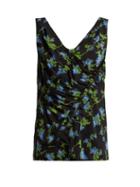 Matchesfashion.com Altuzarra - Selva Floral Print Silk Crepe De Chine Top - Womens - Black
