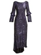 Matchesfashion.com Maria Lucia Hohan - Polina Sequinned Chiffon Dress - Womens - Blue