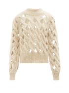 Isabel Marant - Eggie Open-knit Sweater - Womens - Cream