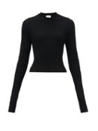 Matchesfashion.com Bottega Veneta - Ribbed-knit Cropped Sweater - Womens - Black