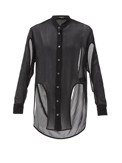 Matchesfashion.com Ann Demeulemeester - Cutout Poplin Shirt - Womens - Black