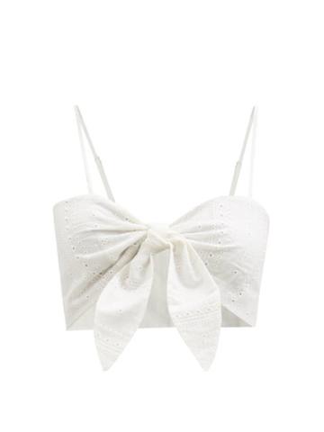 Hester Bly - Baagh Broderie-anglaise Cotton Bandeau Top - Womens - White