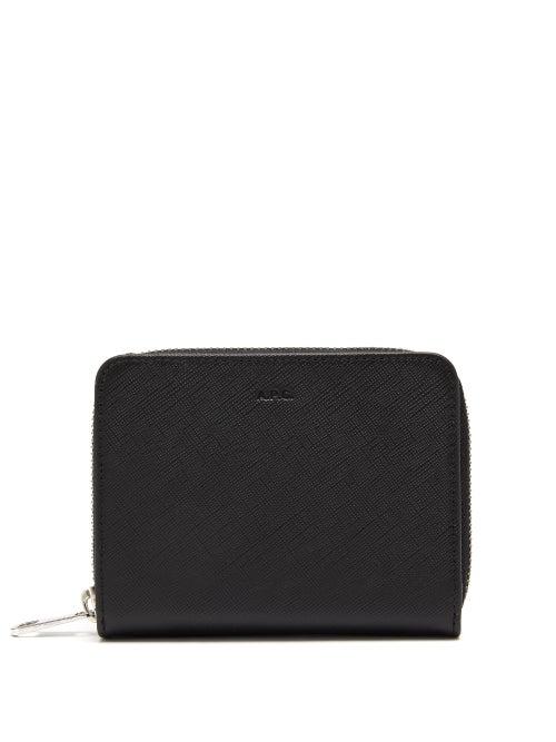 Matchesfashion.com A.p.c. - Emmanuelle Zip-around Saffiano-leather Wallet - Mens - Black