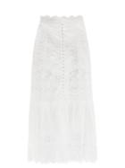 Saloni - Lorna Floral-lace Midi Skirt - Womens - Ivory
