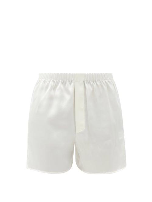 Matchesfashion.com Ludovic De Saint Sernin - Silk-satin Boxer Shorts - Womens - White
