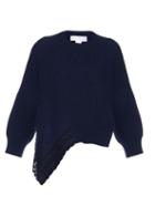 Stella Mccartney Lace-insert Wool, Silk And Cashmere-blend Sweater
