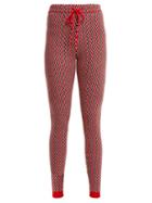 Matchesfashion.com Perfect Moment - Frequency Zigzag Intarsia Slim Leg Wool Trousers - Womens - Red Multi