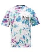 Aries - Logo-print Tie-dye Cotton T-shirt - Mens - Multi