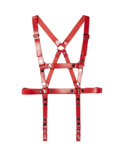 Matchesfashion.com Junya Watanabe - Studded Leather Harness Belt - Womens - Red