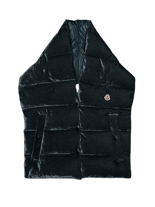 Matchesfashion.com Moncler - Velvet Padded Puffa Scarf - Womens - Green