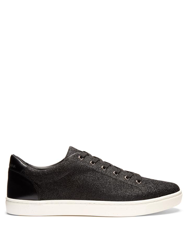 Dolce & Gabbana Low-top Glitter And Leather Trainers