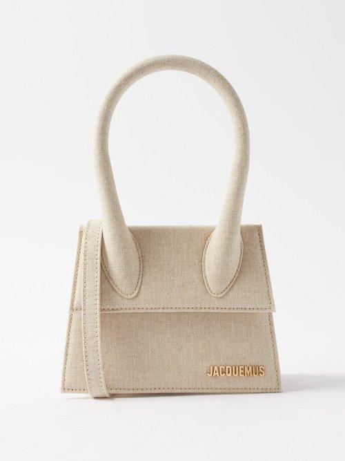 Jacquemus - Chiquito Medium Linen Handbag - Womens - Beige