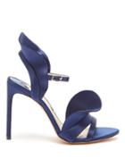 Matchesfashion.com Sophia Webster - Lucia Ruffle Embellished Satin Sandals - Womens - Mid Blue