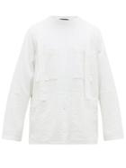 Matchesfashion.com Craig Green - Topstitched Cotton Sweatshirt - Mens - White