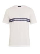 The Gigi Milo Striped-detail Cotton-jersey T-shirt