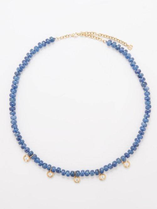 Sydney Evan - Diamond, Kyanite & 14kt Gold Necklace - Womens - Blue Multi